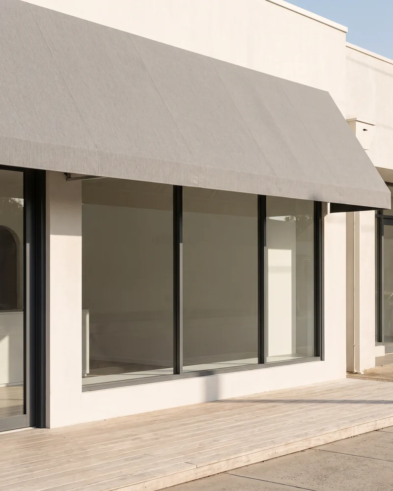 An awning across a commercial shopfront