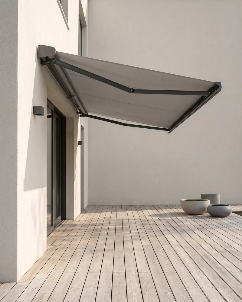 Folding arm awning on a Gold Coast home
