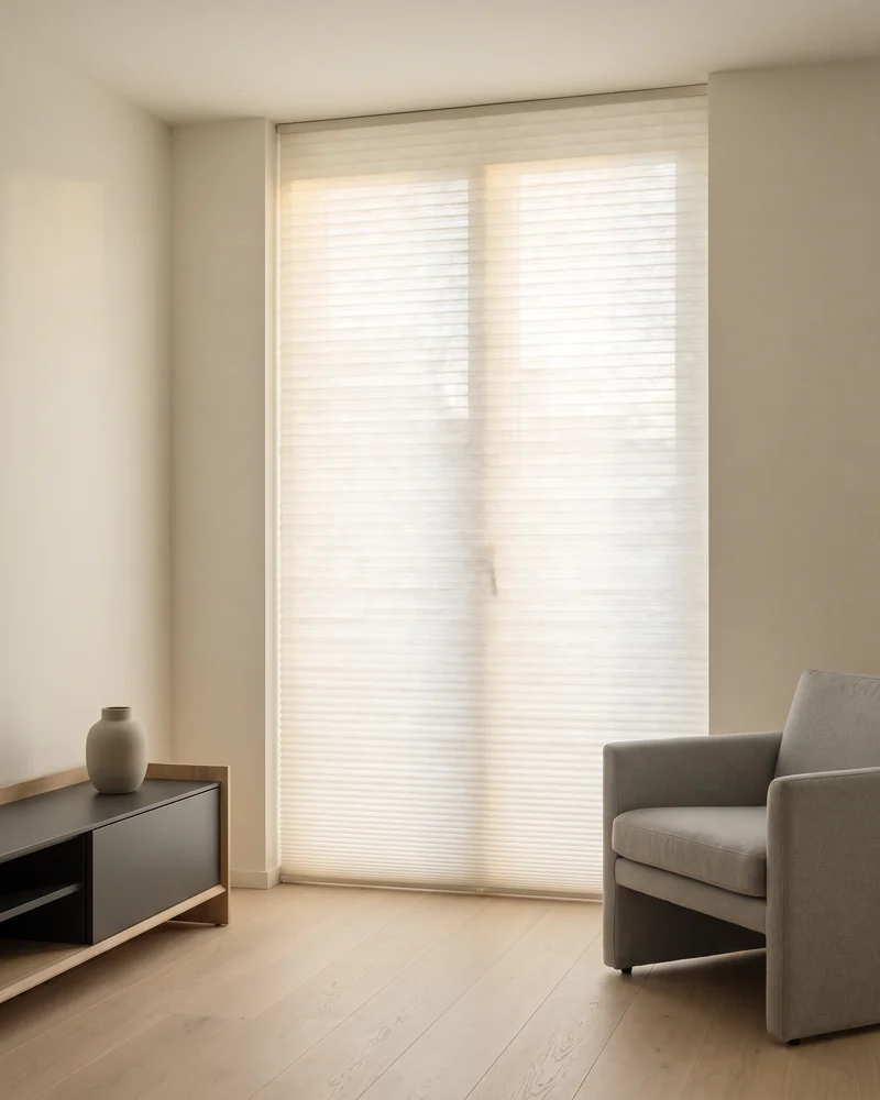 A light-filtering honeycomb blind diffusing daylight