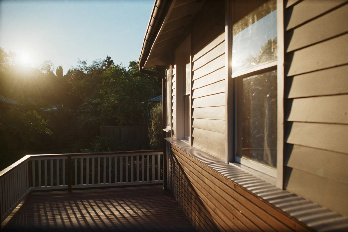 Late afternoon sun striking the western side of a Brisbane house