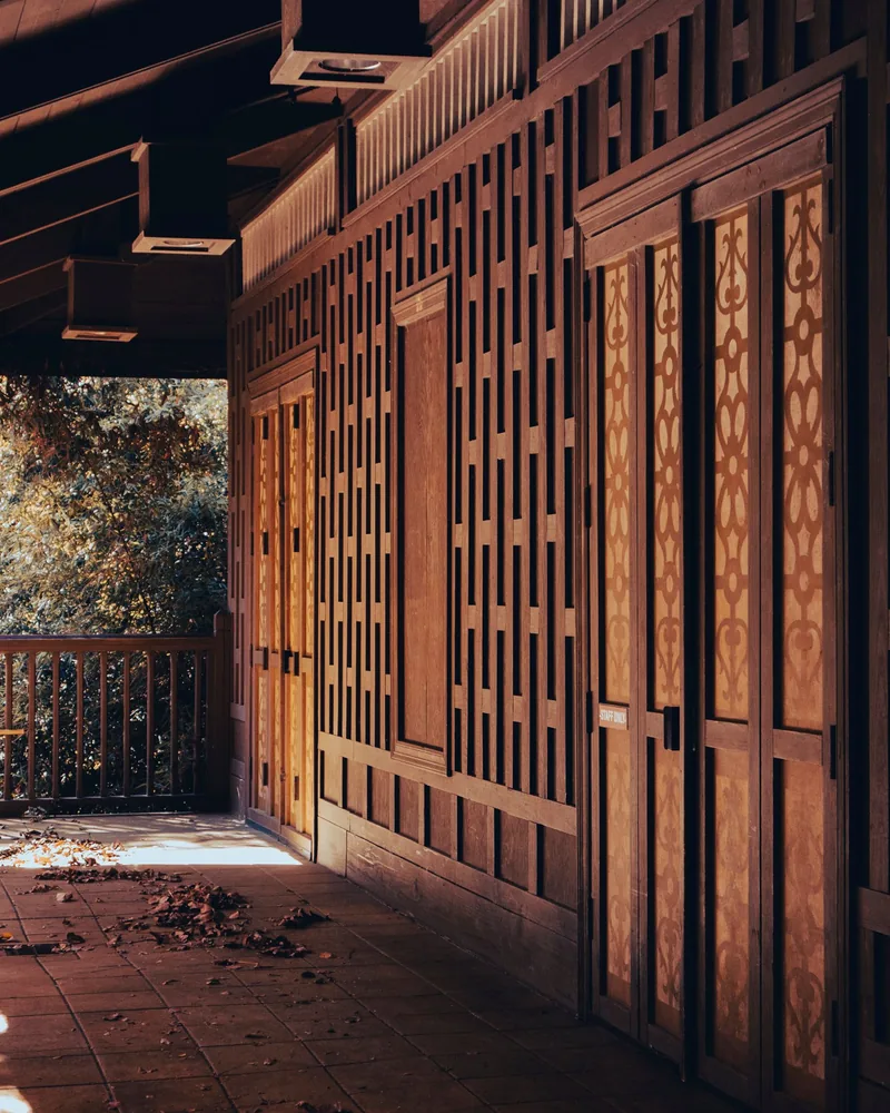 An outdoor screen giving privacy to a courtyard