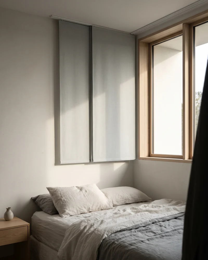 Panel glides in a bedroom