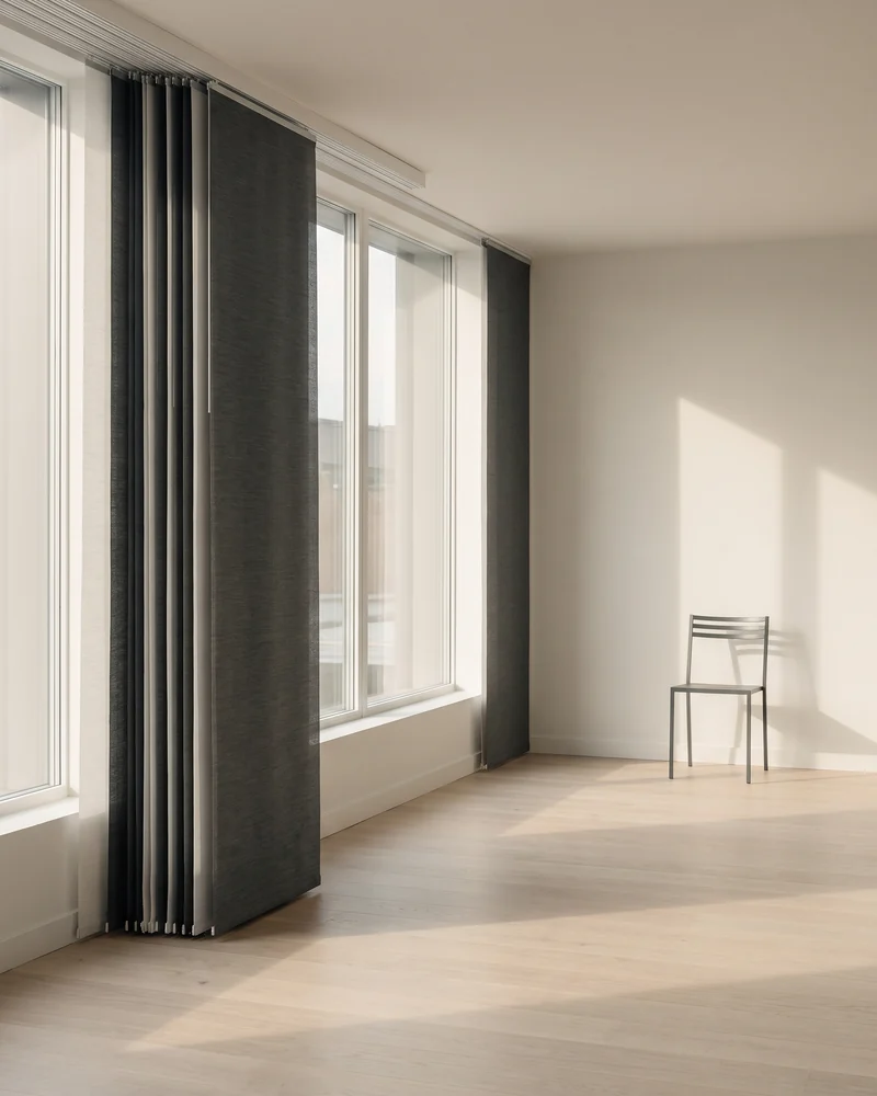 Panel glides in a commercial interior
