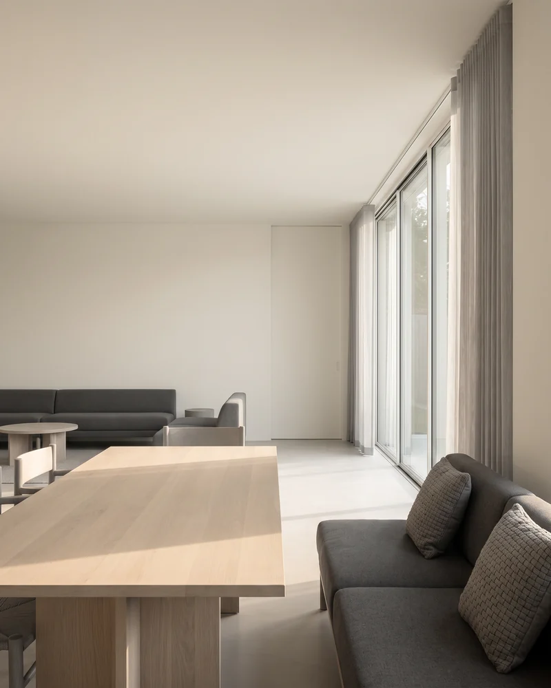 Panel glides in an open-plan living area