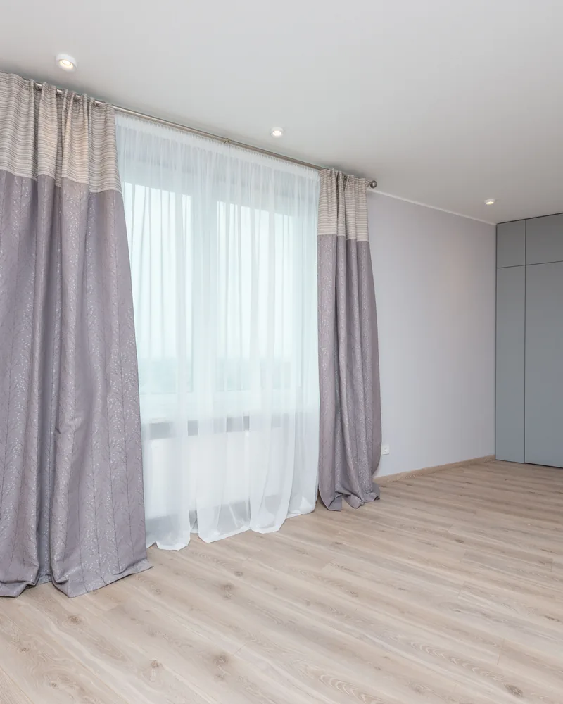 Curtains in a freshly renovated living space