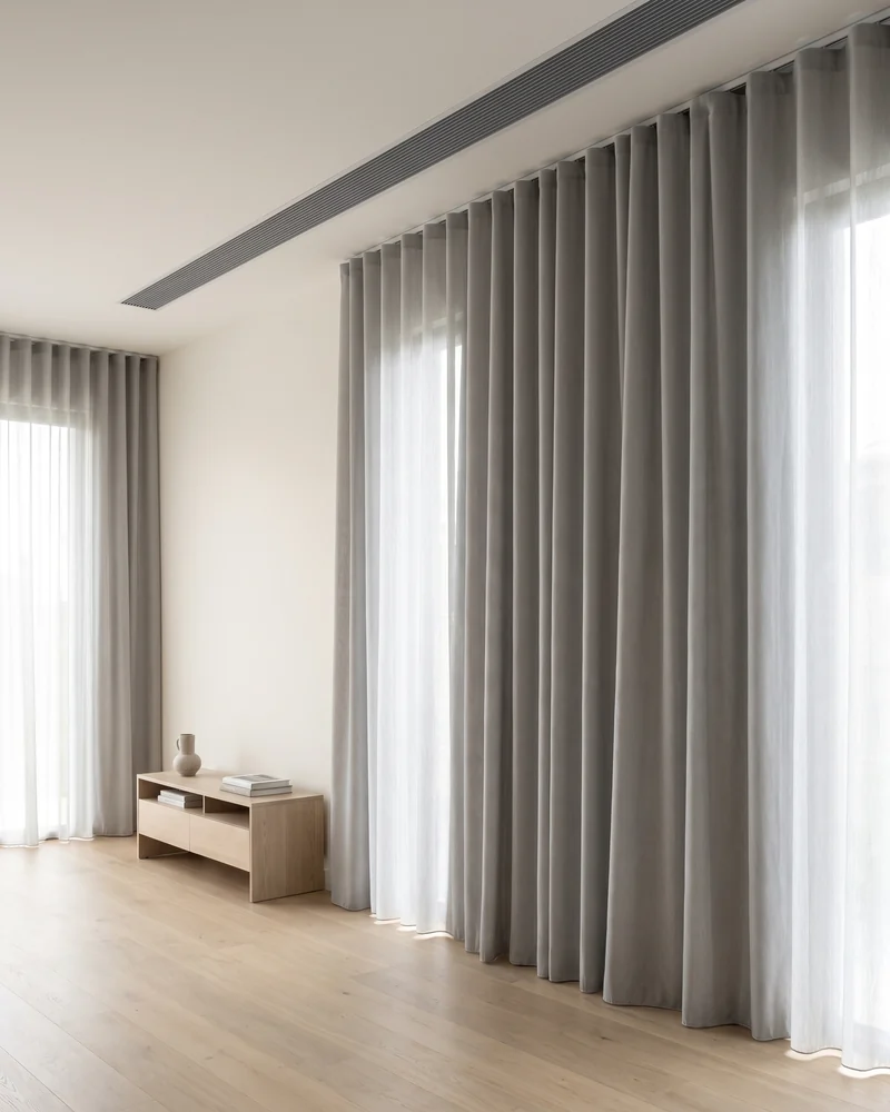 S fold blockout curtains running wall to wall
